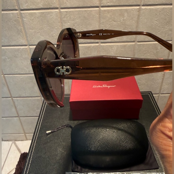Salvatore Ferragamo Dark Brown Sunglasses - Picture 6 of 12
